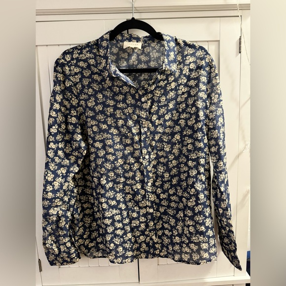 NWOT Sézane Pierro Shirt in Cara Print - Size 8 (FR Size 40) - Picture 5 of 7